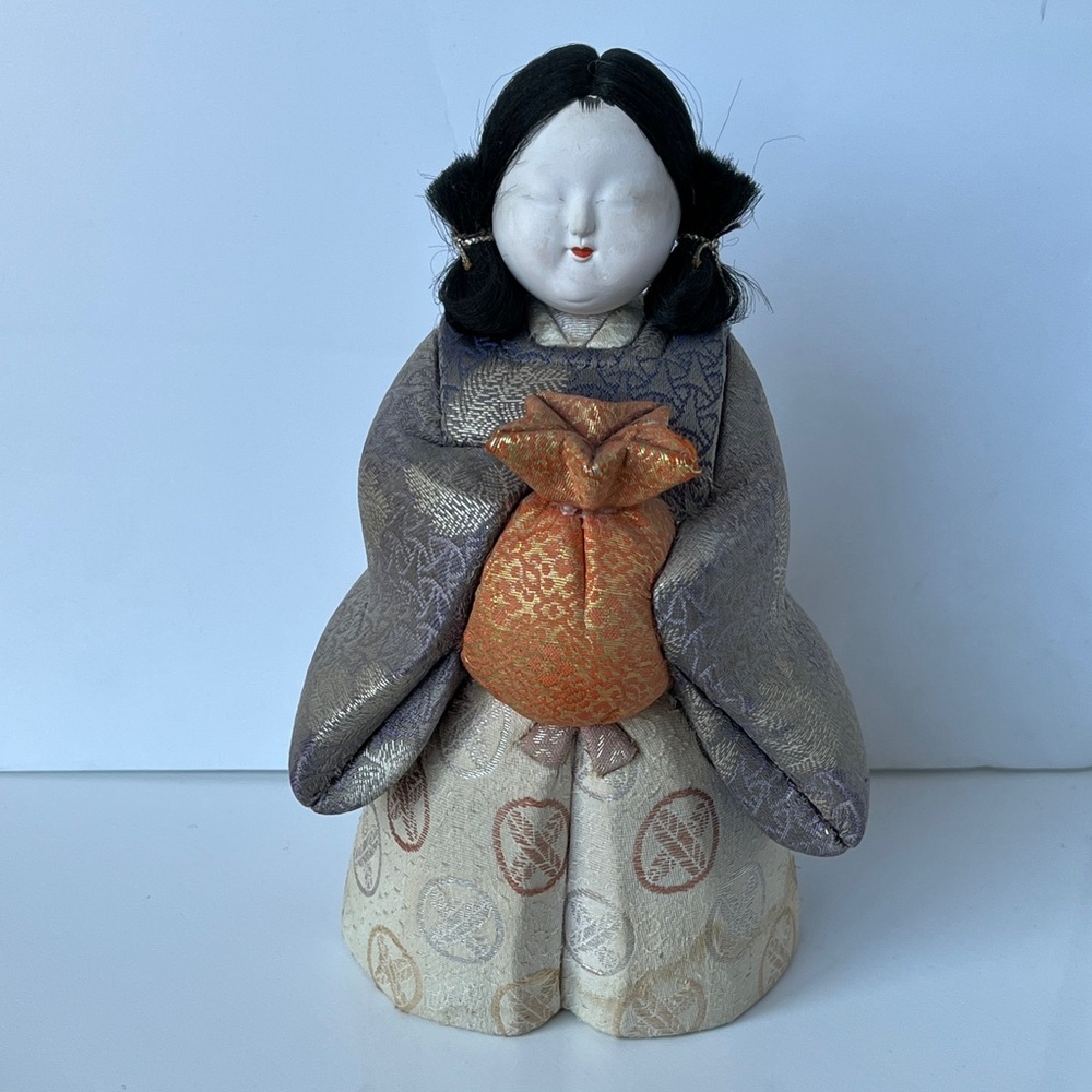 Vintage Japanese Kimono Doll Silk Brocade Robe Handcrafted Traditional Figure